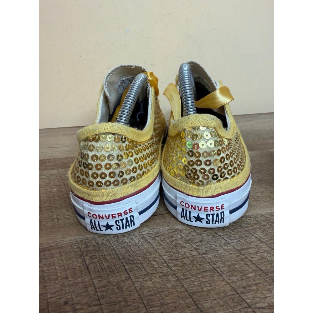 Converse CTAS low top sneakers sequins matching satin laces women’s 11 - Picture 4 of 6